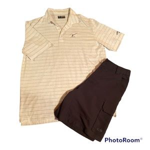 Callaway Opti-Dry Men’s White Golf Polo Size XL & Champion Dri-Fit Short Bundle